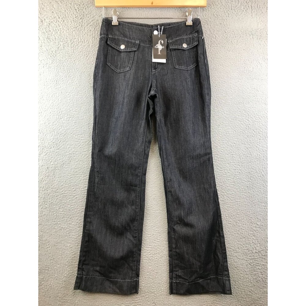 Flamingals Womens Curvy Fit Dark‎ Wash Denim Jeans